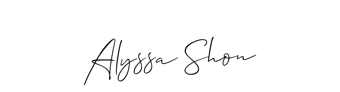 Create a beautiful signature design for name Alyssa Shon. With this signature (Allison_Script) fonts, you can make a handwritten signature for free. Alyssa Shon signature style 2 images and pictures png