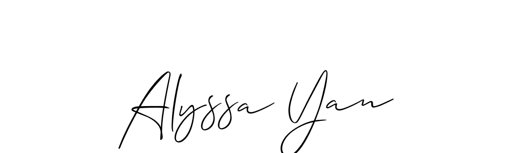 Check out images of Autograph of Alyssa Yan name. Actor Alyssa Yan Signature Style. Allison_Script is a professional sign style online. Alyssa Yan signature style 2 images and pictures png