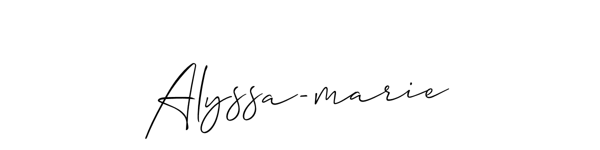 How to make Alyssa-marie name signature. Use Allison_Script style for creating short signs online. This is the latest handwritten sign. Alyssa-marie signature style 2 images and pictures png