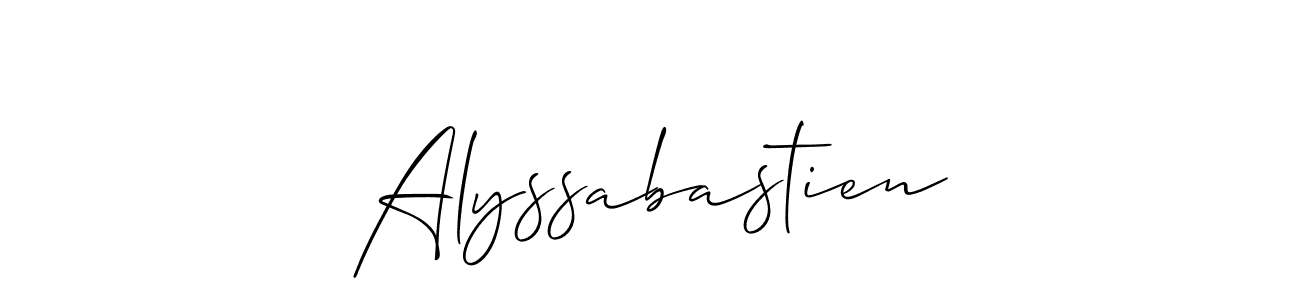 Allison_Script is a professional signature style that is perfect for those who want to add a touch of class to their signature. It is also a great choice for those who want to make their signature more unique. Get Alyssabastien name to fancy signature for free. Alyssabastien signature style 2 images and pictures png