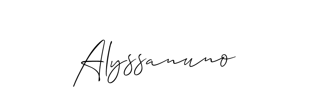 if you are searching for the best signature style for your name Alyssanuno. so please give up your signature search. here we have designed multiple signature styles  using Allison_Script. Alyssanuno signature style 2 images and pictures png