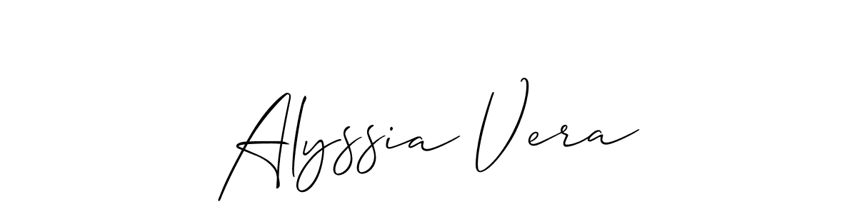 How to make Alyssia Vera name signature. Use Allison_Script style for creating short signs online. This is the latest handwritten sign. Alyssia Vera signature style 2 images and pictures png