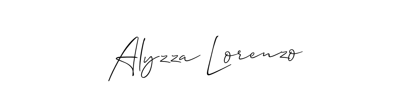 Make a beautiful signature design for name Alyzza Lorenzo. With this signature (Allison_Script) style, you can create a handwritten signature for free. Alyzza Lorenzo signature style 2 images and pictures png