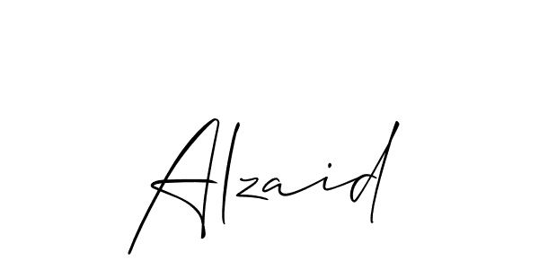 Use a signature maker to create a handwritten signature online. With this signature software, you can design (Allison_Script) your own signature for name Alzaid. Alzaid signature style 2 images and pictures png