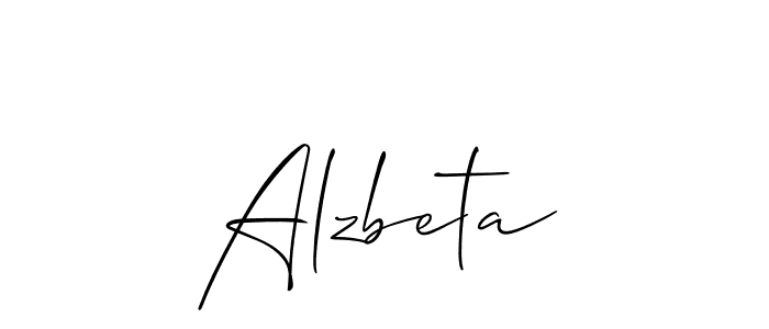 Make a beautiful signature design for name Alzbeta. With this signature (Allison_Script) style, you can create a handwritten signature for free. Alzbeta signature style 2 images and pictures png