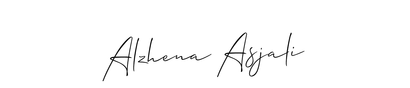 Check out images of Autograph of Alzhena Asjali name. Actor Alzhena Asjali Signature Style. Allison_Script is a professional sign style online. Alzhena Asjali signature style 2 images and pictures png