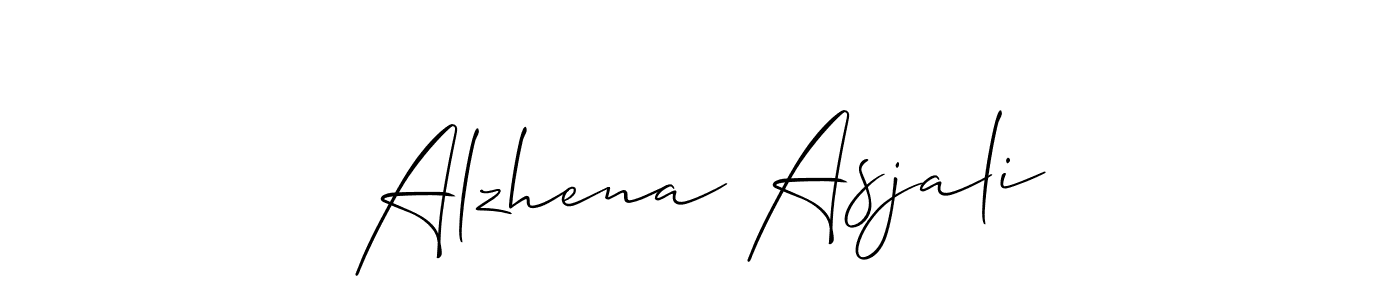 Create a beautiful signature design for name Alzhena Asjali. With this signature (Allison_Script) fonts, you can make a handwritten signature for free. Alzhena Asjali signature style 2 images and pictures png