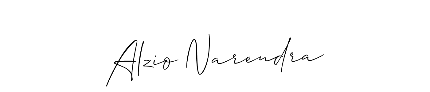 How to make Alzio Narendra signature? Allison_Script is a professional autograph style. Create handwritten signature for Alzio Narendra name. Alzio Narendra signature style 2 images and pictures png