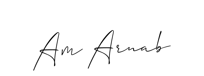 Design your own signature with our free online signature maker. With this signature software, you can create a handwritten (Allison_Script) signature for name Am Arnab. Am Arnab signature style 2 images and pictures png