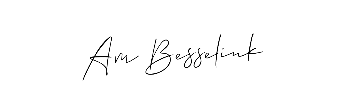 You should practise on your own different ways (Allison_Script) to write your name (Am Besselink) in signature. don't let someone else do it for you. Am Besselink signature style 2 images and pictures png