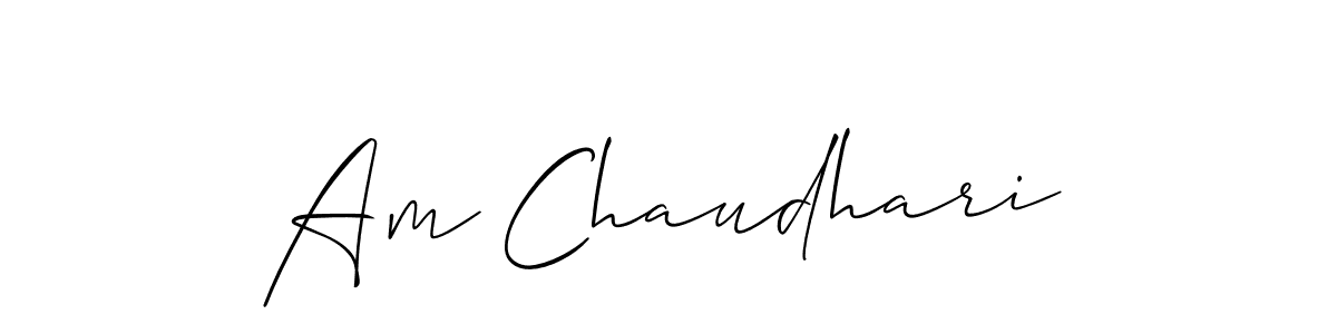 Also we have Am Chaudhari name is the best signature style. Create professional handwritten signature collection using Allison_Script autograph style. Am Chaudhari signature style 2 images and pictures png