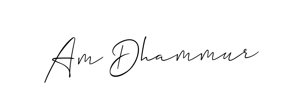 Use a signature maker to create a handwritten signature online. With this signature software, you can design (Allison_Script) your own signature for name Am Dhammur. Am Dhammur signature style 2 images and pictures png