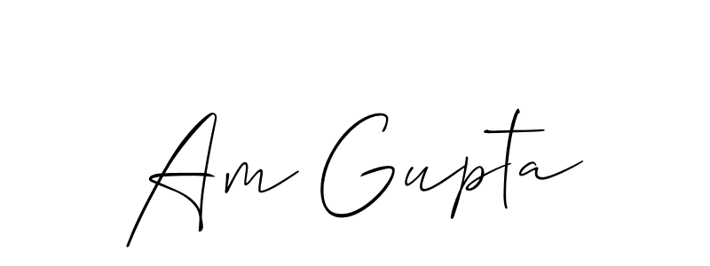 Also You can easily find your signature by using the search form. We will create Am Gupta name handwritten signature images for you free of cost using Allison_Script sign style. Am Gupta signature style 2 images and pictures png