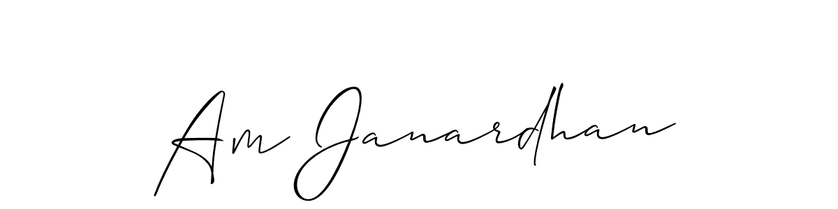 Allison_Script is a professional signature style that is perfect for those who want to add a touch of class to their signature. It is also a great choice for those who want to make their signature more unique. Get Am Janardhan name to fancy signature for free. Am Janardhan signature style 2 images and pictures png