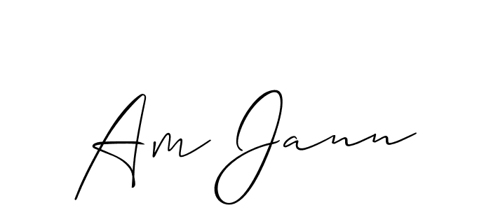Create a beautiful signature design for name Am Jann. With this signature (Allison_Script) fonts, you can make a handwritten signature for free. Am Jann signature style 2 images and pictures png