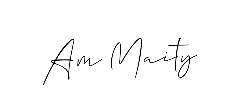 How to Draw Am Maity signature style? Allison_Script is a latest design signature styles for name Am Maity. Am Maity signature style 2 images and pictures png