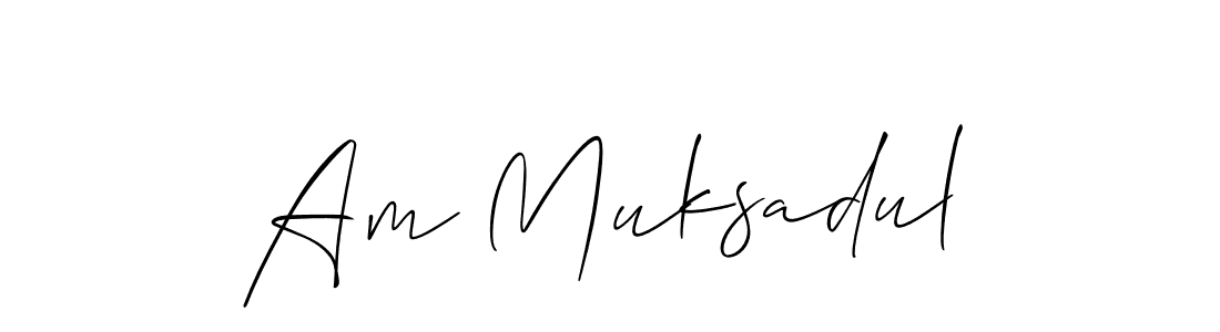 Also You can easily find your signature by using the search form. We will create Am Muksadul name handwritten signature images for you free of cost using Allison_Script sign style. Am Muksadul signature style 2 images and pictures png