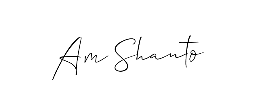 Design your own signature with our free online signature maker. With this signature software, you can create a handwritten (Allison_Script) signature for name Am Shanto. Am Shanto signature style 2 images and pictures png