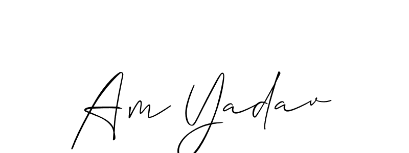 if you are searching for the best signature style for your name Am Yadav. so please give up your signature search. here we have designed multiple signature styles  using Allison_Script. Am Yadav signature style 2 images and pictures png