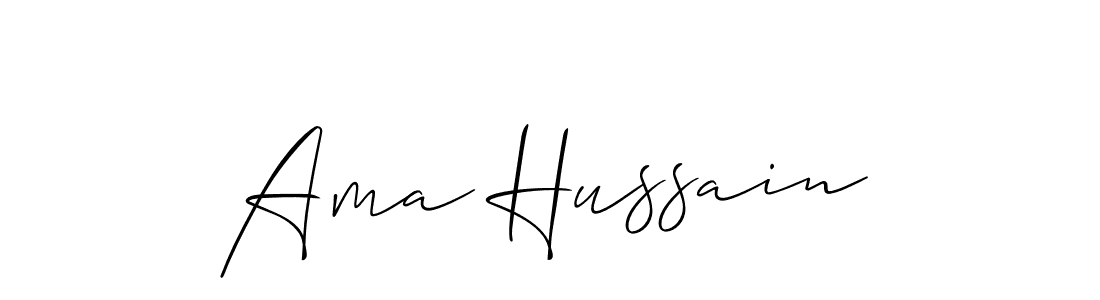 Also we have Ama Hussain name is the best signature style. Create professional handwritten signature collection using Allison_Script autograph style. Ama Hussain signature style 2 images and pictures png