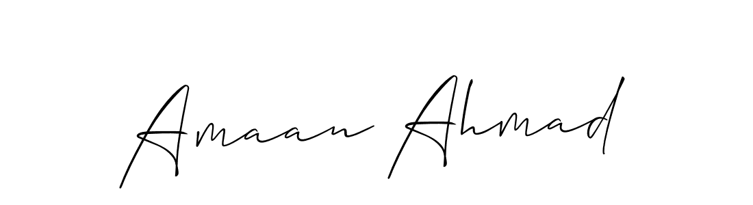 You should practise on your own different ways (Allison_Script) to write your name (Amaan Ahmad) in signature. don't let someone else do it for you. Amaan Ahmad signature style 2 images and pictures png