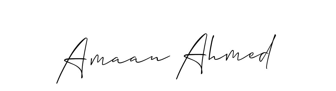 Make a short Amaan Ahmed signature style. Manage your documents anywhere anytime using Allison_Script. Create and add eSignatures, submit forms, share and send files easily. Amaan Ahmed signature style 2 images and pictures png