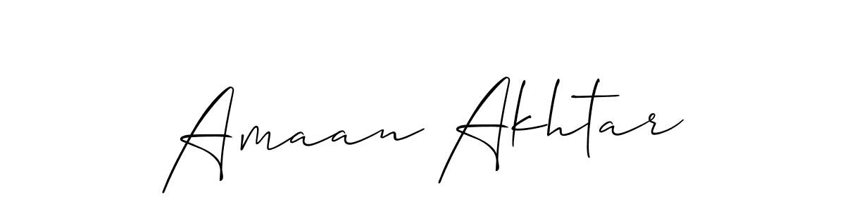 Make a beautiful signature design for name Amaan Akhtar. With this signature (Allison_Script) style, you can create a handwritten signature for free. Amaan Akhtar signature style 2 images and pictures png