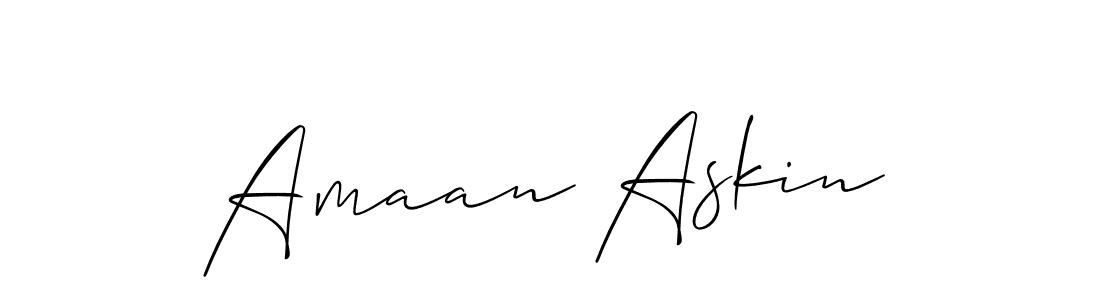 if you are searching for the best signature style for your name Amaan Askin. so please give up your signature search. here we have designed multiple signature styles  using Allison_Script. Amaan Askin signature style 2 images and pictures png