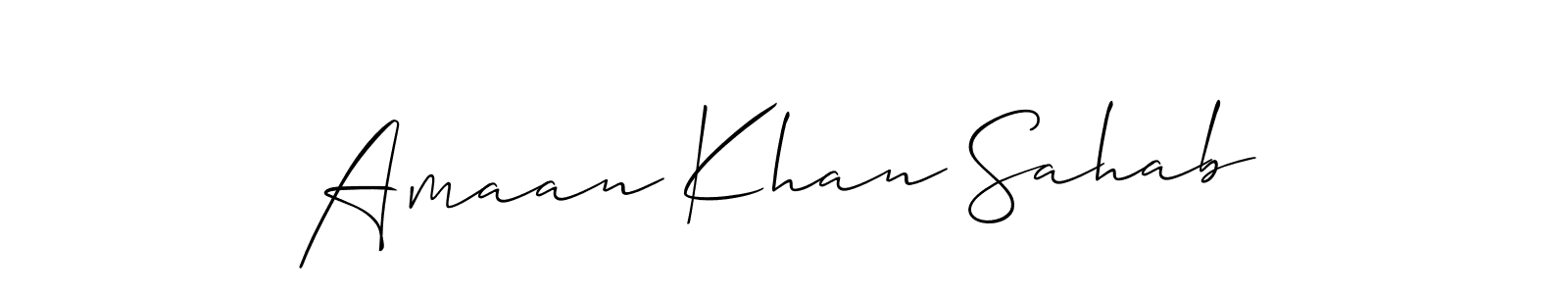 Also You can easily find your signature by using the search form. We will create Amaan Khan Sahab name handwritten signature images for you free of cost using Allison_Script sign style. Amaan Khan Sahab signature style 2 images and pictures png