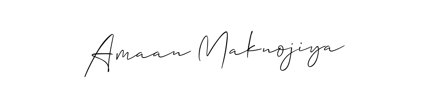 Similarly Allison_Script is the best handwritten signature design. Signature creator online .You can use it as an online autograph creator for name Amaan Maknojiya. Amaan Maknojiya signature style 2 images and pictures png