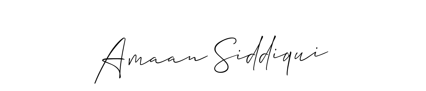 Design your own signature with our free online signature maker. With this signature software, you can create a handwritten (Allison_Script) signature for name Amaan Siddiqui. Amaan Siddiqui signature style 2 images and pictures png