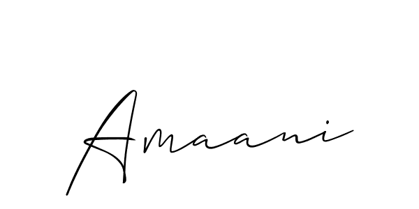 Design your own signature with our free online signature maker. With this signature software, you can create a handwritten (Allison_Script) signature for name Amaani. Amaani signature style 2 images and pictures png