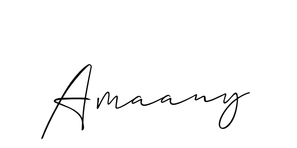 Similarly Allison_Script is the best handwritten signature design. Signature creator online .You can use it as an online autograph creator for name Amaany. Amaany signature style 2 images and pictures png