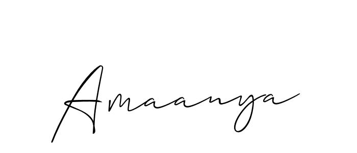 Also we have Amaanya name is the best signature style. Create professional handwritten signature collection using Allison_Script autograph style. Amaanya signature style 2 images and pictures png