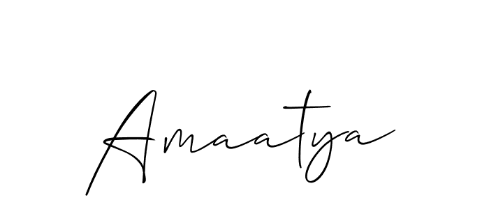 The best way (Allison_Script) to make a short signature is to pick only two or three words in your name. The name Amaatya include a total of six letters. For converting this name. Amaatya signature style 2 images and pictures png