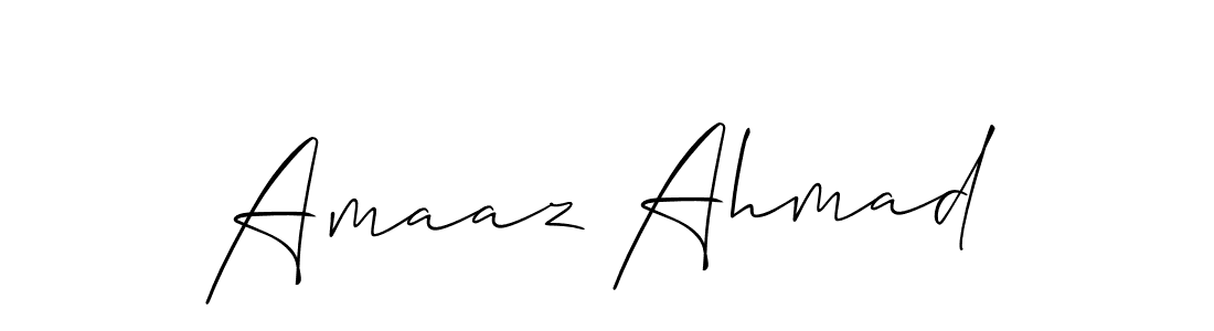 Similarly Allison_Script is the best handwritten signature design. Signature creator online .You can use it as an online autograph creator for name Amaaz Ahmad. Amaaz Ahmad signature style 2 images and pictures png