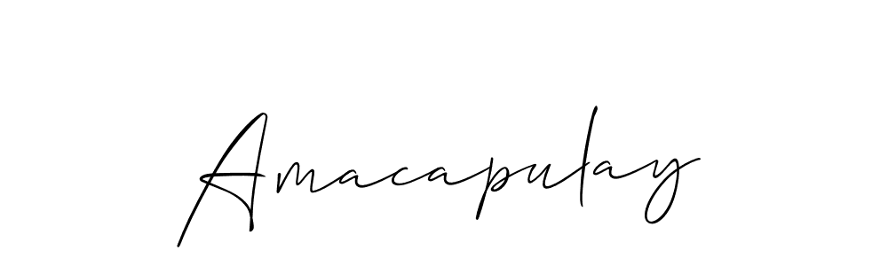 You should practise on your own different ways (Allison_Script) to write your name (Amacapulay) in signature. don't let someone else do it for you. Amacapulay signature style 2 images and pictures png