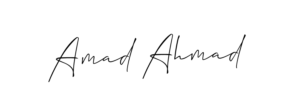 You should practise on your own different ways (Allison_Script) to write your name (Amad Ahmad) in signature. don't let someone else do it for you. Amad Ahmad signature style 2 images and pictures png