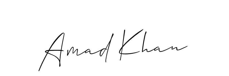 Use a signature maker to create a handwritten signature online. With this signature software, you can design (Allison_Script) your own signature for name Amad Khan. Amad Khan signature style 2 images and pictures png