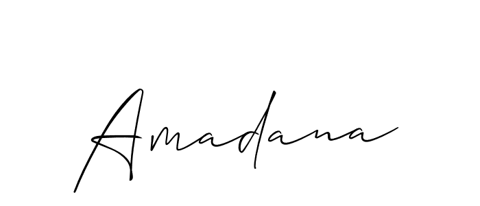 How to make Amadana name signature. Use Allison_Script style for creating short signs online. This is the latest handwritten sign. Amadana signature style 2 images and pictures png