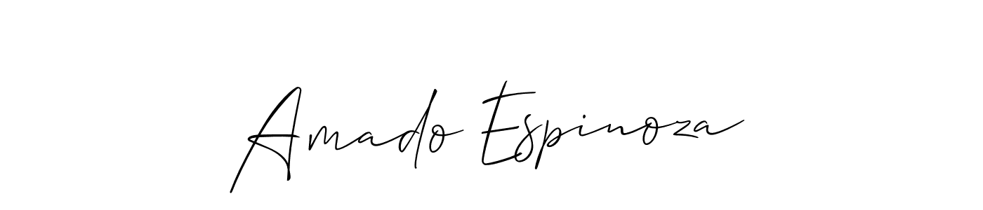 How to make Amado Espinoza name signature. Use Allison_Script style for creating short signs online. This is the latest handwritten sign. Amado Espinoza signature style 2 images and pictures png