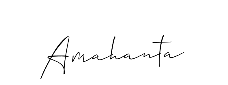 Create a beautiful signature design for name Amahanta. With this signature (Allison_Script) fonts, you can make a handwritten signature for free. Amahanta signature style 2 images and pictures png