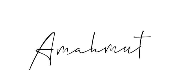 Design your own signature with our free online signature maker. With this signature software, you can create a handwritten (Allison_Script) signature for name Amahmut. Amahmut signature style 2 images and pictures png
