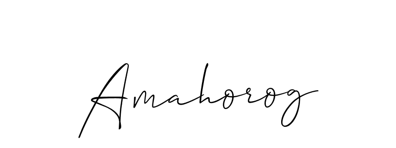 You should practise on your own different ways (Allison_Script) to write your name (Amahorog) in signature. don't let someone else do it for you. Amahorog signature style 2 images and pictures png