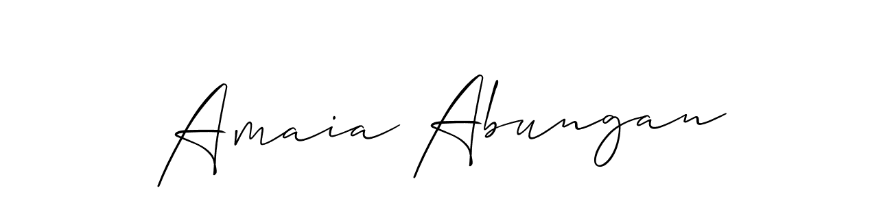 Design your own signature with our free online signature maker. With this signature software, you can create a handwritten (Allison_Script) signature for name Amaia Abungan. Amaia Abungan signature style 2 images and pictures png