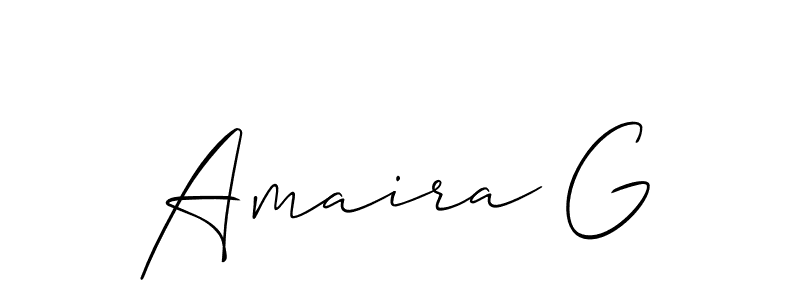 How to make Amaira G signature? Allison_Script is a professional autograph style. Create handwritten signature for Amaira G name. Amaira G signature style 2 images and pictures png