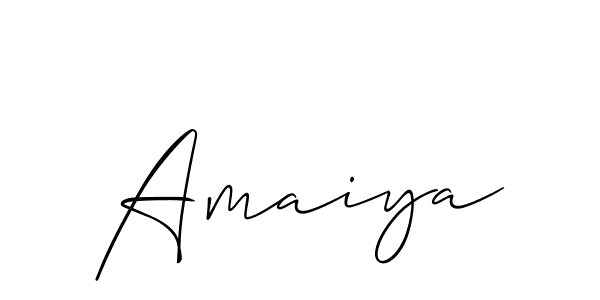 Make a beautiful signature design for name Amaiya. With this signature (Allison_Script) style, you can create a handwritten signature for free. Amaiya signature style 2 images and pictures png