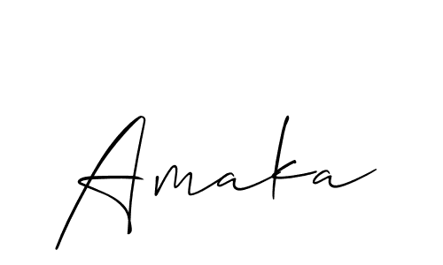 Use a signature maker to create a handwritten signature online. With this signature software, you can design (Allison_Script) your own signature for name Amaka. Amaka signature style 2 images and pictures png