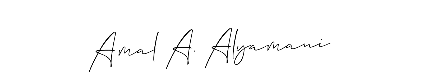 This is the best signature style for the Amal A. Alyamani name. Also you like these signature font (Allison_Script). Mix name signature. Amal A. Alyamani signature style 2 images and pictures png