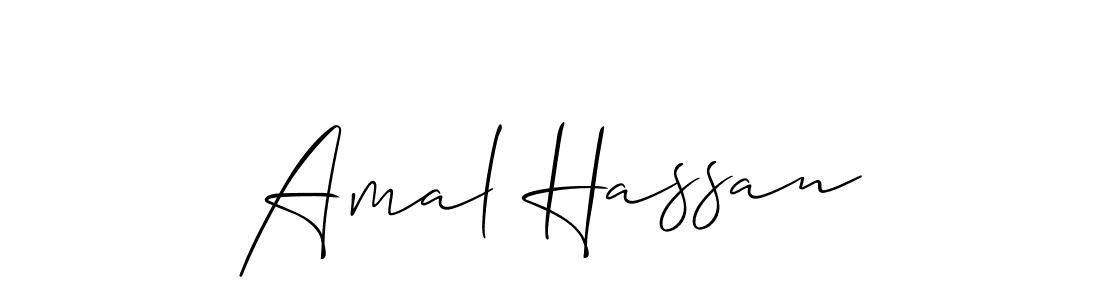 How to make Amal Hassan name signature. Use Allison_Script style for creating short signs online. This is the latest handwritten sign. Amal Hassan signature style 2 images and pictures png